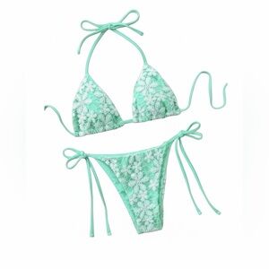 NWT Mint Green Lace Bikini Set